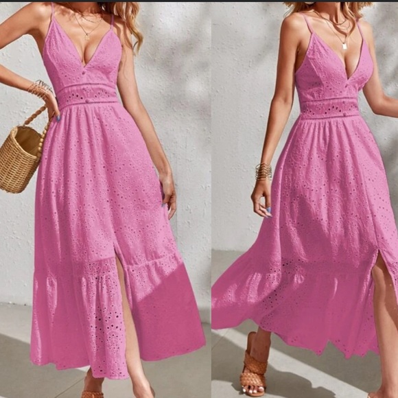 Dresses & Skirts - Boho lace insert cami maxi dress